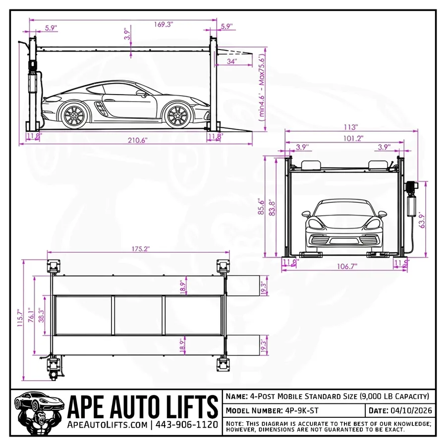 4-Post Standard Size diagram view