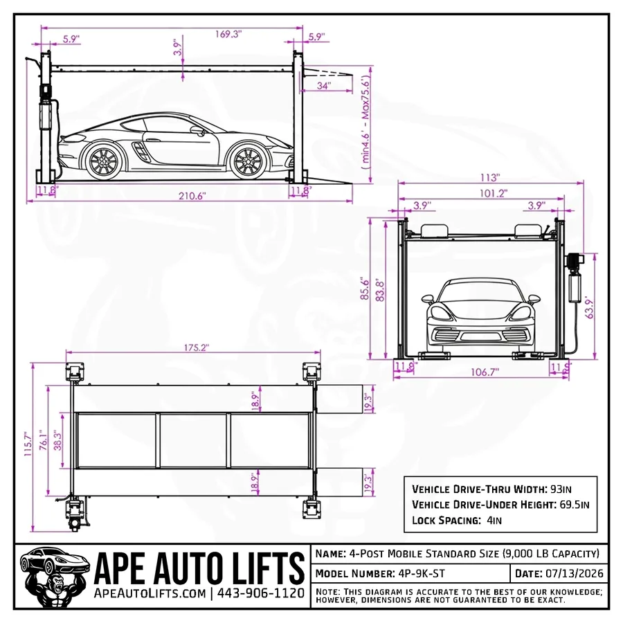 4-Post Standard Size diagram view